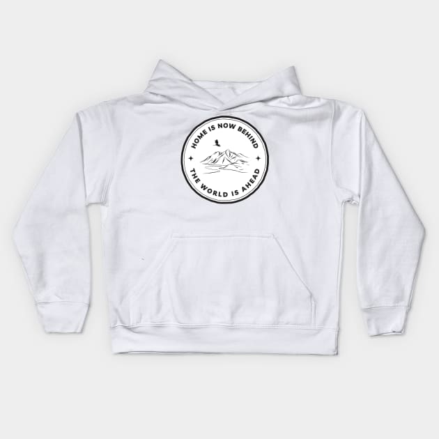 Home Is Now Behind - The World Is Ahead - White - Fantasy Kids Hoodie by Fenay-Designs